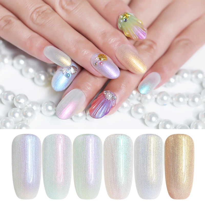  UR SUGAR Chameleon Pearl Shell Nail Gel Polish Shimmer Pearl Shell Glitter Soak Off UV Gel Varnish 