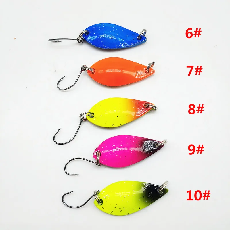 5pcs 5 Colors Paillette Blade Salmon Spoon Spinner Lure Hard Baits in