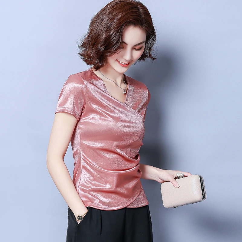 

Womens Tops and Blouses Women Blouses Women Short Sleeve Shirts Korean Fashion Clothing Blusas Femininas Elegante Plus Size
