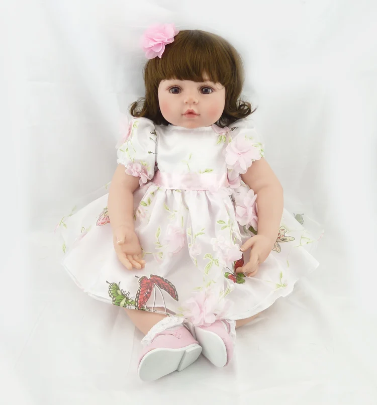 

23 Inch Fabric Body Silicone Reborns Baby Dolls For Girls Soft Bebe Reborn Brand Doll Fashion Girls Toys Birthday Gift