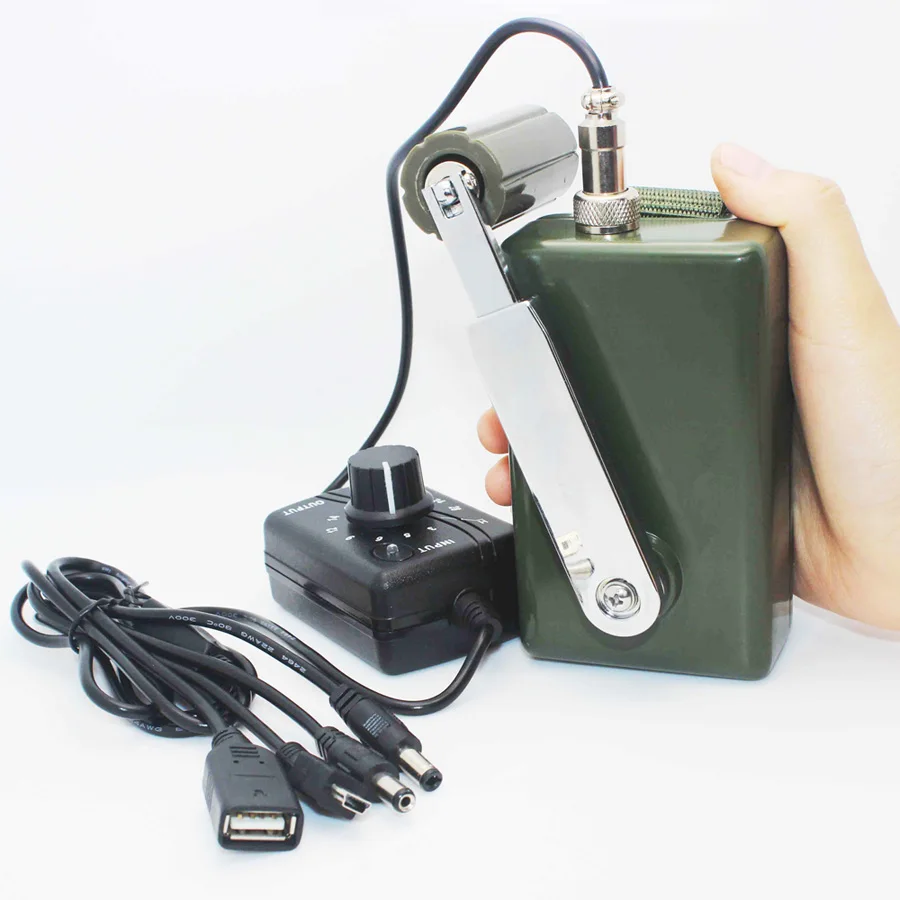 Портативный Динамо телефон зарядное устройство военный 30 Вт/0-28 в ручной генератор - Цвет: Military Generator