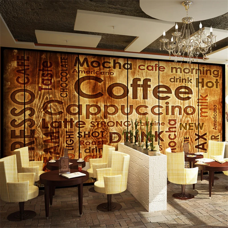 beibehangcafe dimensional retro mural wallpaper modern wood brick background papel de parede 3d wall paper Bar Continental