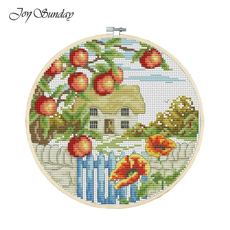 Joy Sunday Счетный Набор для вышивки крестом Четыре сезона Scenic Crossing 11 14CT Aida ткань Canevas Broderie DMC вышивка рукоделие