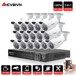 AHCVBIVN Onvif P 1080 P DVR система видеонаблюдения sony 1200TVL HD камера водостойкая ИК Видео AHD DVR NVR 5 в 1 комплект ночного видения