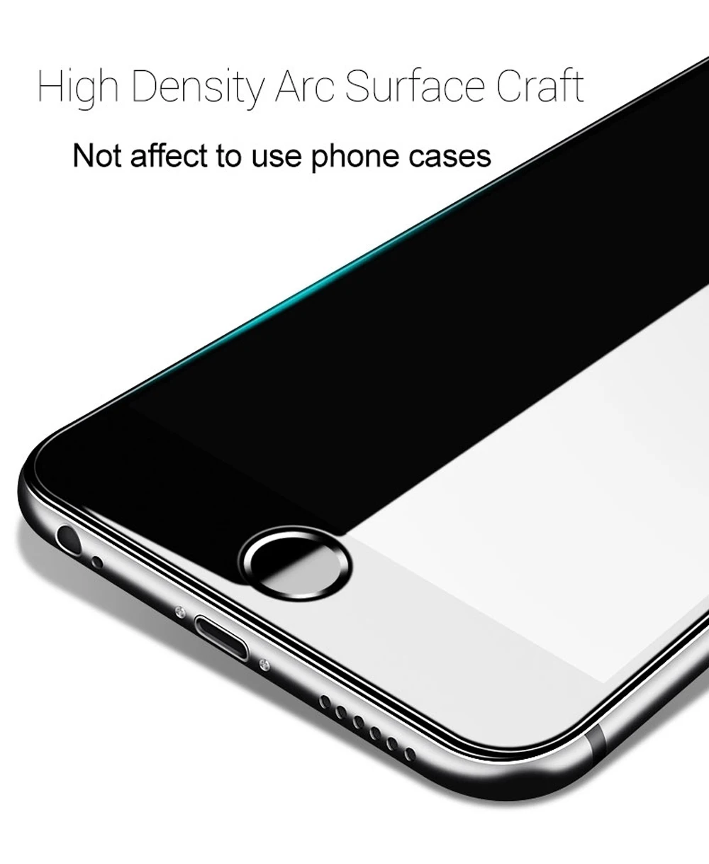 Eqvvol Закаленное стекло протектор экрана для Apple iPhone X 8 7 6 Plus 3D полное покрытие пленка полное покрытие углеродное волокно защитный