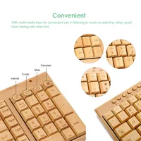 2.4G Wireless Bamboo Keyboard and Mouse Combo Computer Keyboard Handcrafted Natural Wooden Plug and Play Keyboard Mouse for PC - Image 3