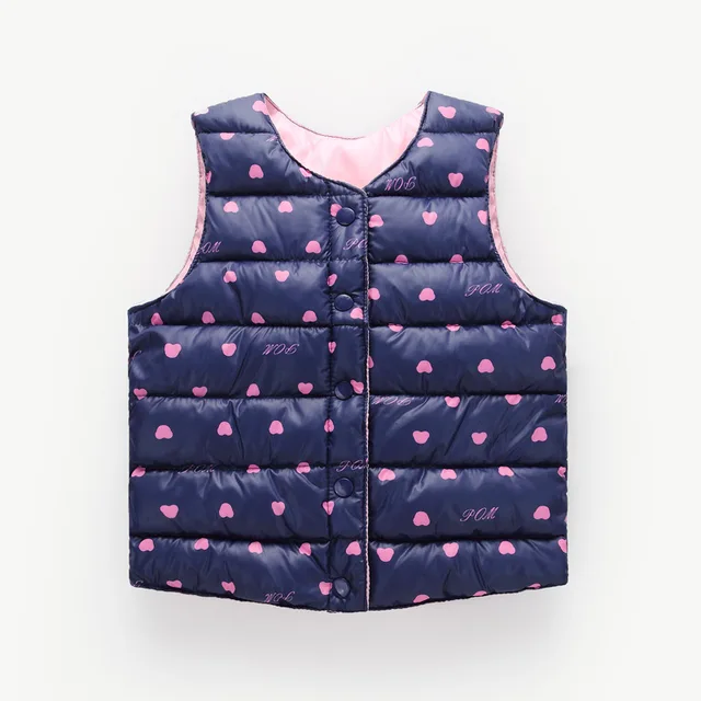 Baby girl vest Toddler girl winter clothes Kids tales Hearts print waistcoats Cute winter vests