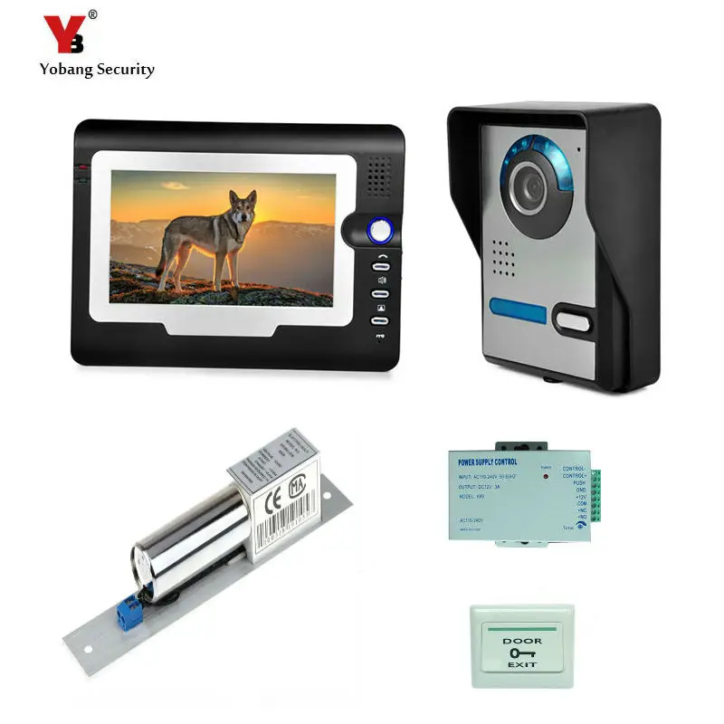 Yobang Security Freeship 7 inch Wired Video Door Phone Door Bell System Video Building intercom Security indoor Intercom camera