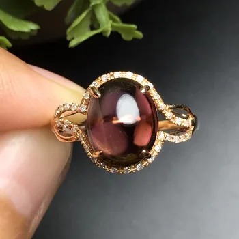 

Fine Jewelry anillos oro Real 18K Rose Gold AU750 100% Natural Brazil Tourmaline Gemstone Female Rings for Women Fine Ring