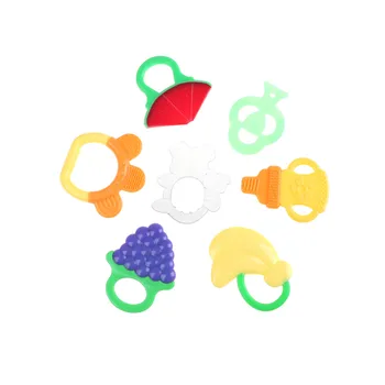 

Baby Teether Teething Toy Toddler Infant Fruits Shape Teethers Grape Training Silicone Molar Teething Toys Appease Gift