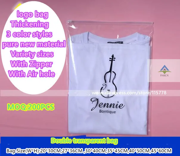 

custom 200PCS printed logo gift zipper and zip lock plastic bag /Reclosable Poly Packaging Bags