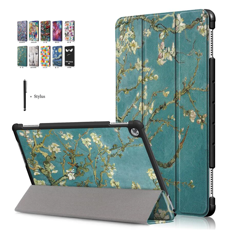 

Wake Sleep Case For Huawei MediaPad M5 lite 10 BAH2-W19/L09 10.1'' Flip Stand Cover For Huawei M5 Lite 10 Back Capa Funda+Stylus