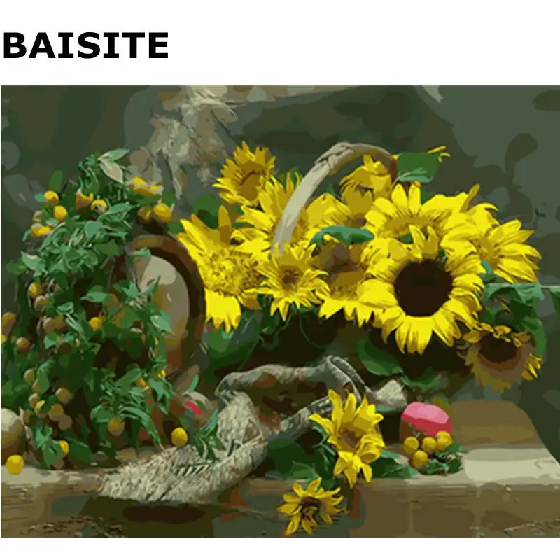 

BAISITE DIY Painting Pictures By Numbers Hand Painted Canvas Modern Wall Picture For Living Room Home Decor Wall Art E647