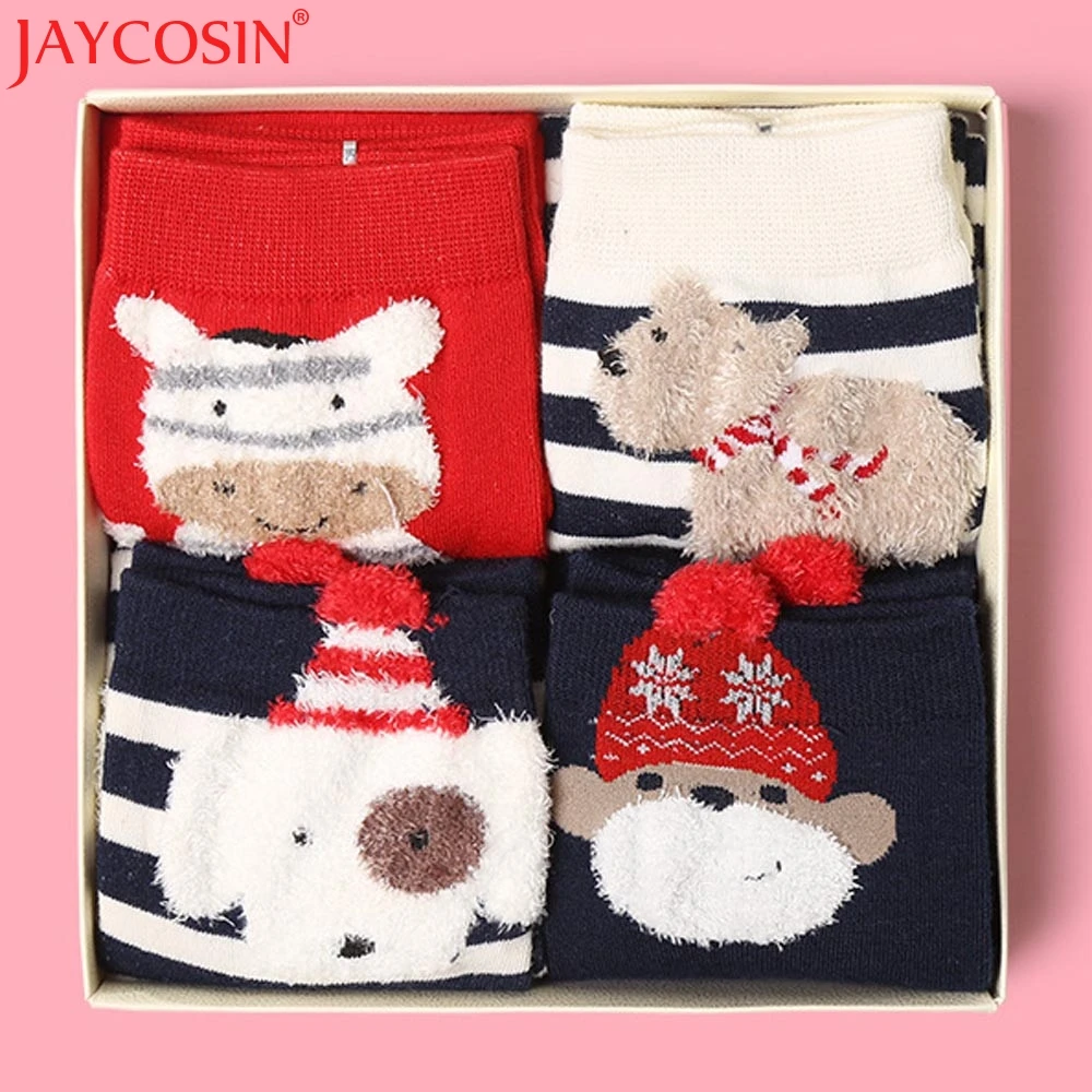 Носки JAYCOSIN забавные носки женские s 4 пары рождественские хлопковые разноцветные