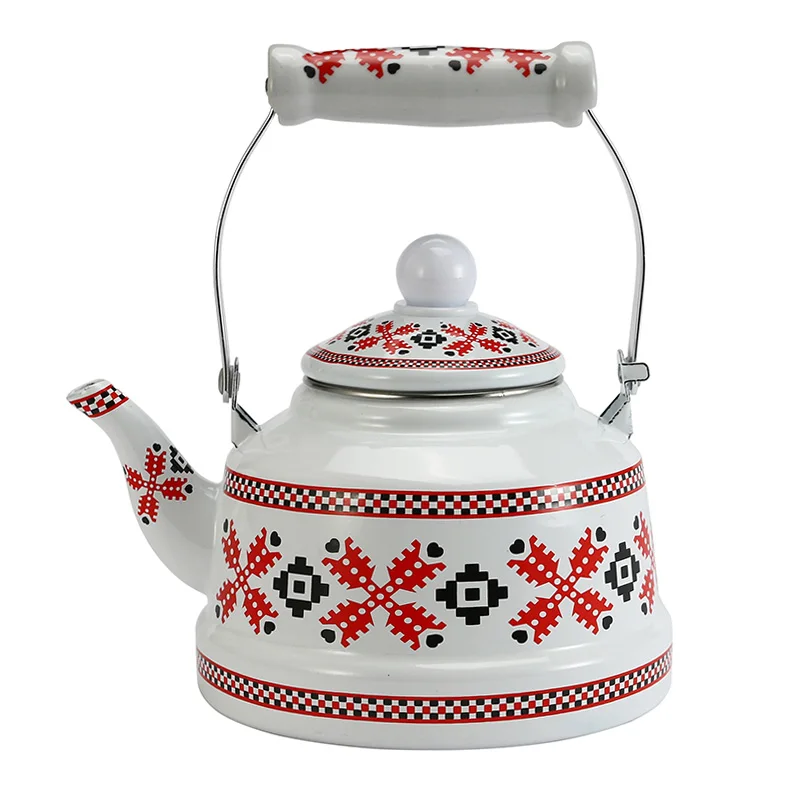 

1.1L 1.7L 2.5 L Braided Pattern Enamel Water Pot Coffee Tea Pot Chinese Traditional Creative Water Kettle for Home Kitchen
