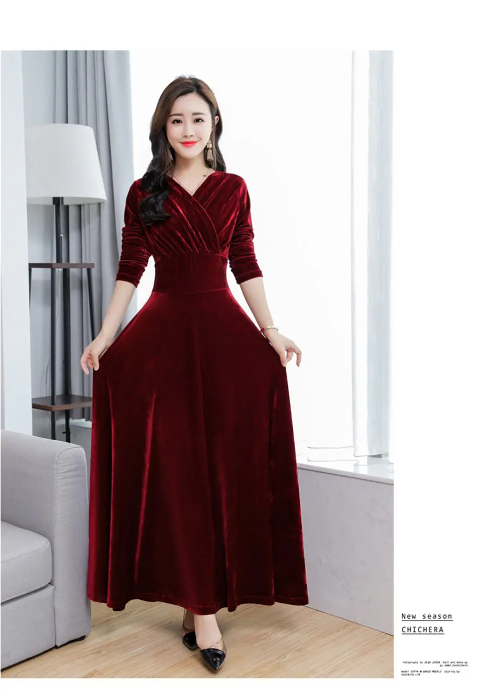 Зимнее Ретро Темно-синее вельветовое платье для вечеринки женское корейское осеннее сексуальное с длинным рукавом v-образным вырезом большие свинг-платья женское платье