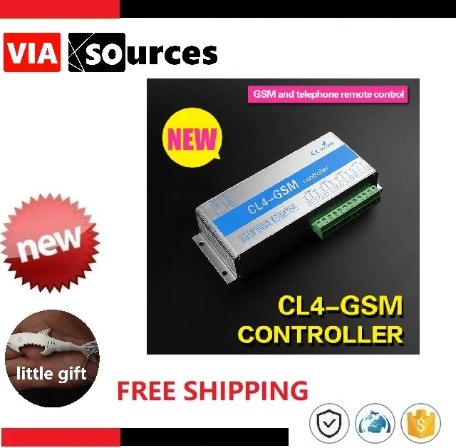 

SMS Switch controller module CL4-GSM 4 way output for ON/OFF High-power AC motor home appliance light electric lock Wireless GSM