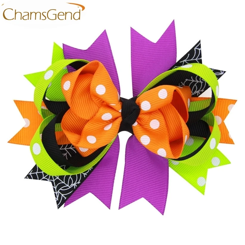 

Newly Design Colorful Big Bow Hairpins Halloween Party Hair Clips For Children Kids Girls Hair Accessories 160802 Drop