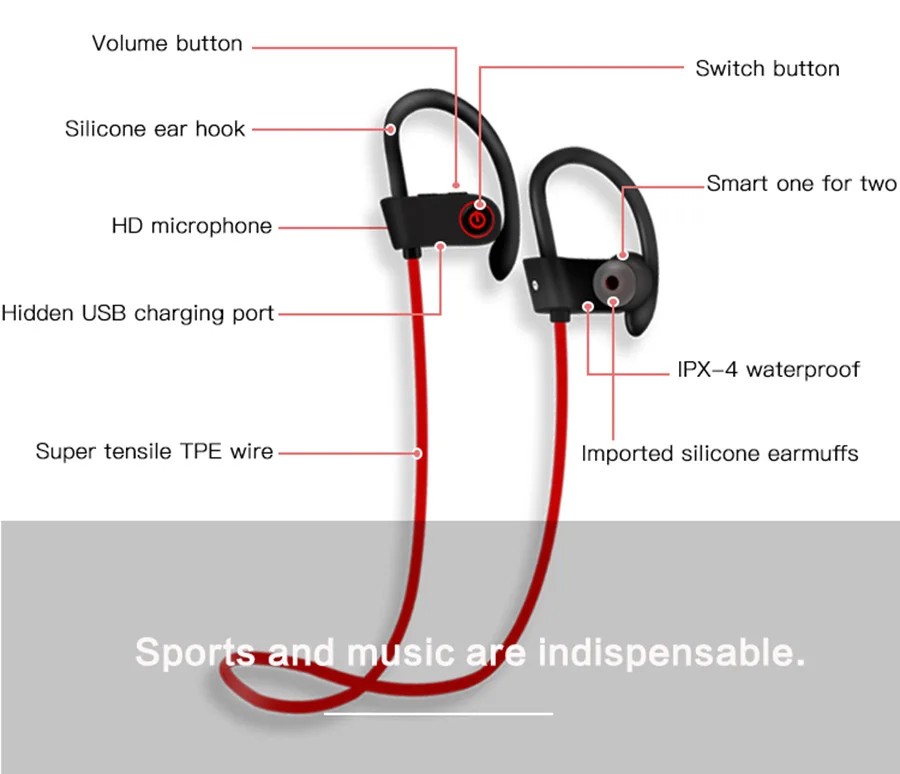 3 U8-Stereo-Wireless-earbuds-Active-Noise-Cancelling-Bluetooth-Headphones-BT-4-2-Waterproof-Headphone-Earphone