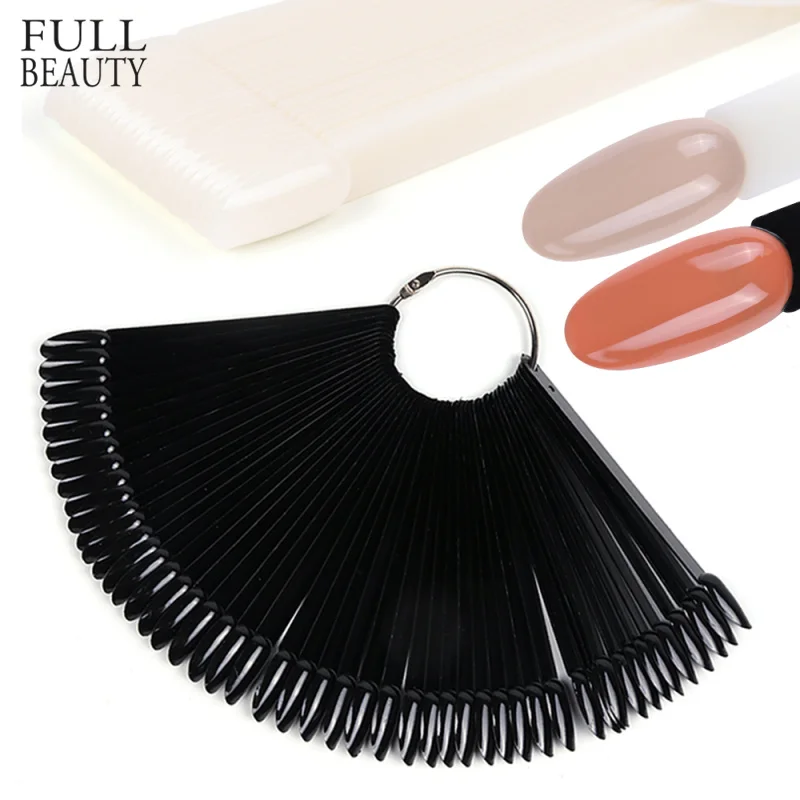 

50pcs False Nails Tips Display Oval Crown Nature Clear Nail Polish Gel Stand Acrylic Practice Chart Palette with Ring CH929/767