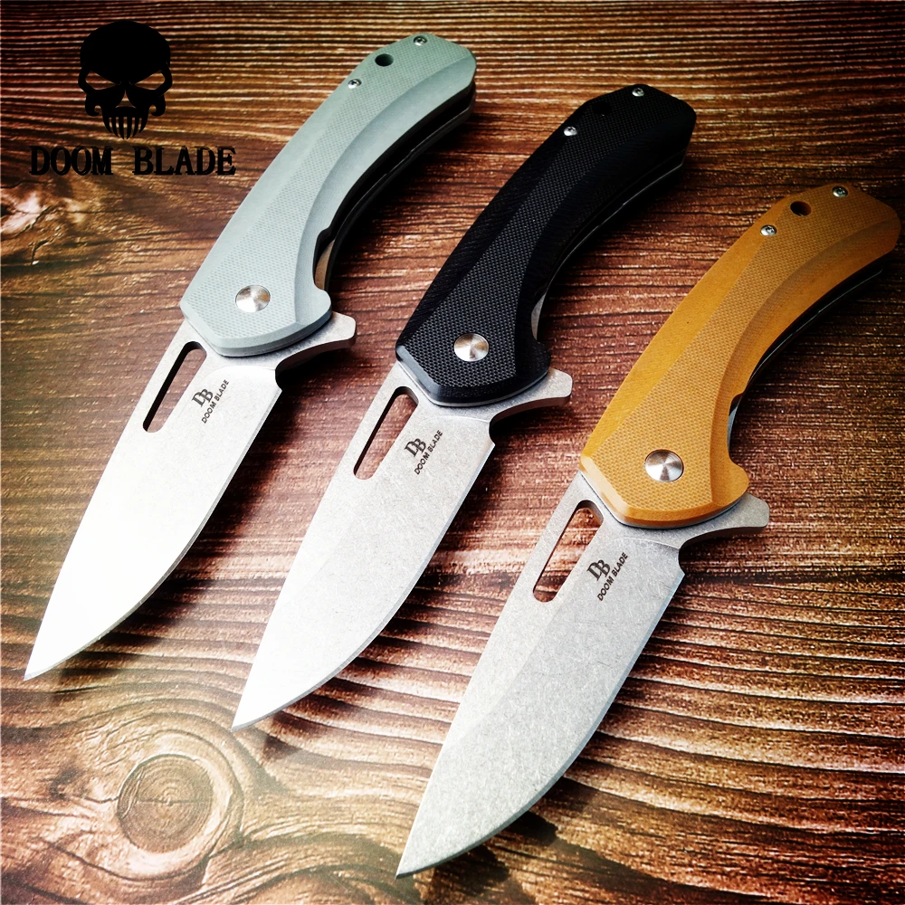 

200mm 100% D2 Blade Ball Bearing Knives G10 Handle Folding Knife Tactical Camping Hunting Survival Combat Knives EDC Multi Tools