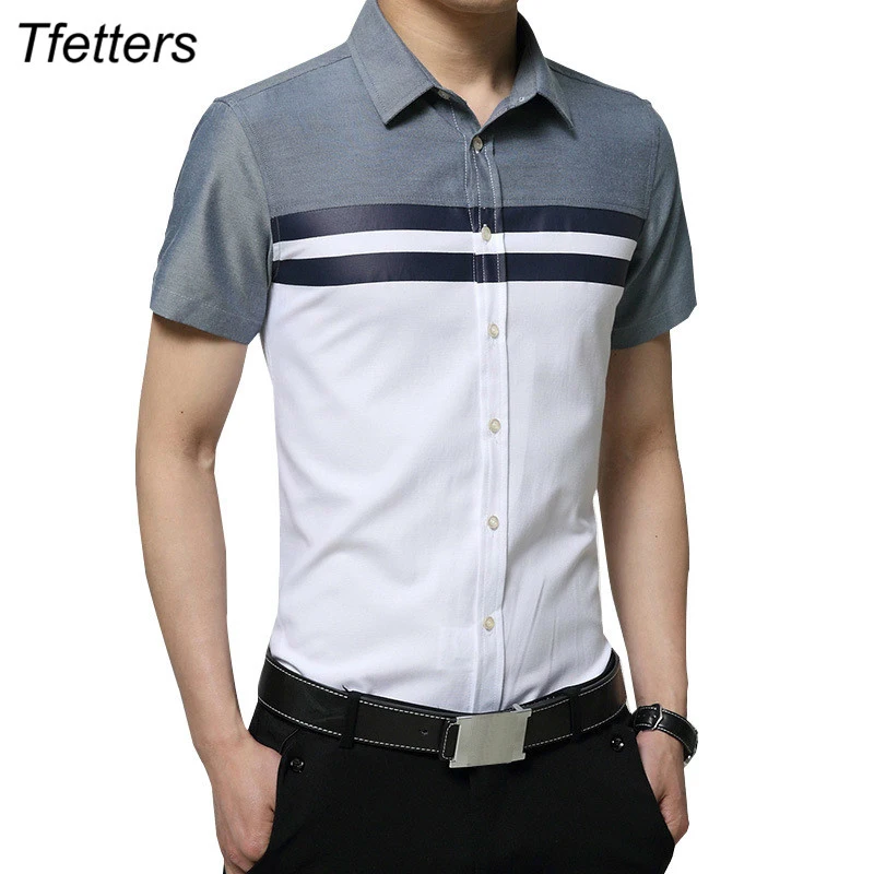 TFETTERS New Arrival Mens Shirt Fashion Short Sleeve Men Shirt Regular ...