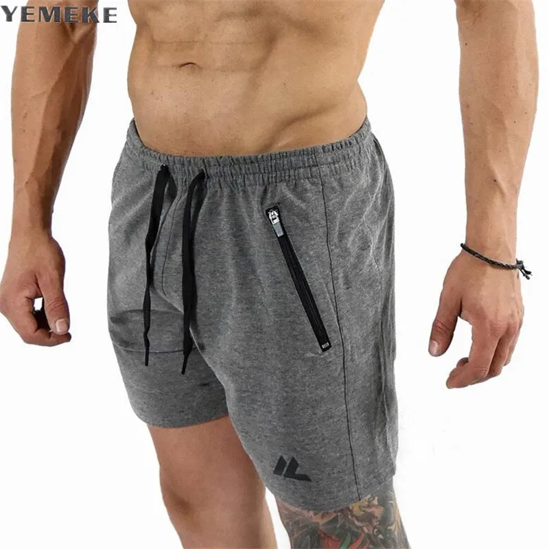 YEMEKE 2018 летние мужские Шорты Jogger Фитнес модные Повседневное тренажерные залы джоггеры тренировки Бодибилдинг бренд укороченные штаны пот