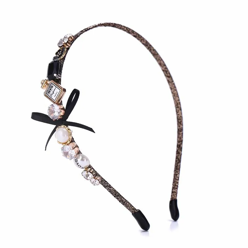 Korea Colorful Rhinestone Flowers Hair Hoop Headband Hairband for Women
