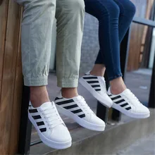 New Men shoes 2016 leather casual shoes couples shoes round head with flat shoes student shoes calzado deportivo tenis feminino