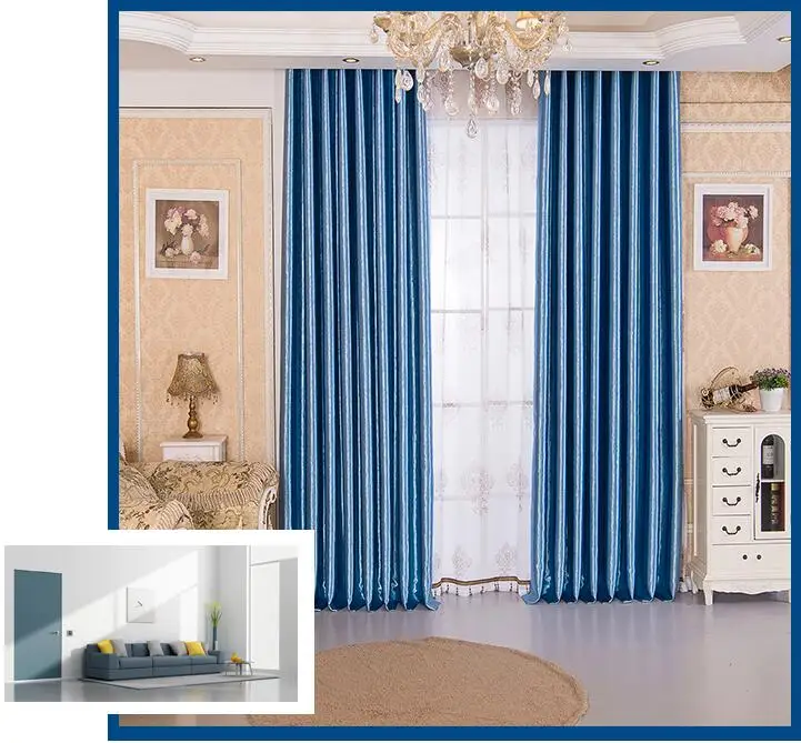 

European-style jacquard curtains thicken fabric to provide light and shade