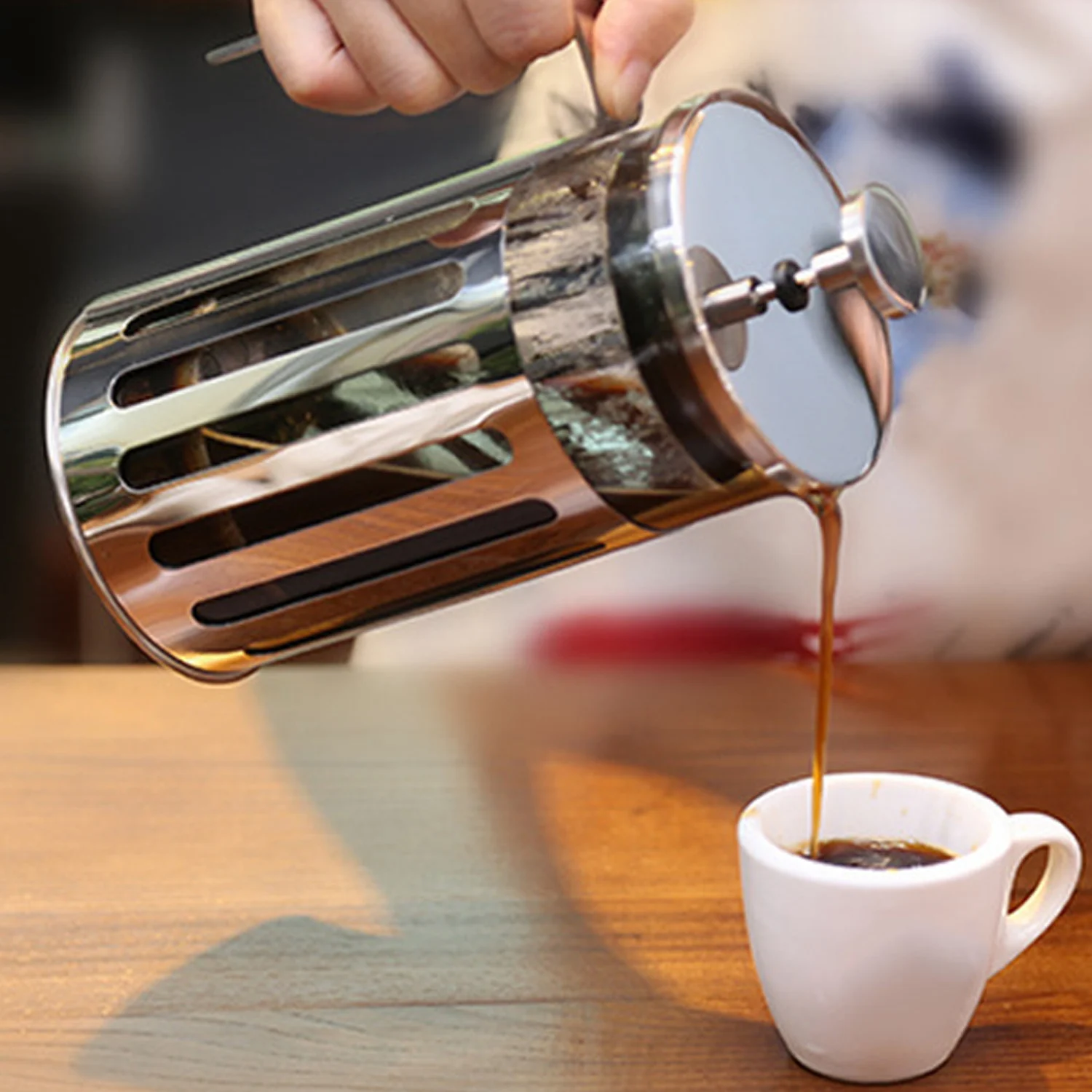 Behogar 1000ml Stainless Steel Coffee Teapot French Coffee Press Maker