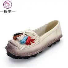 Free shipping fashion National style Retro manual Leather Fringe Shallow mouth Soft bottom Casual shoes women