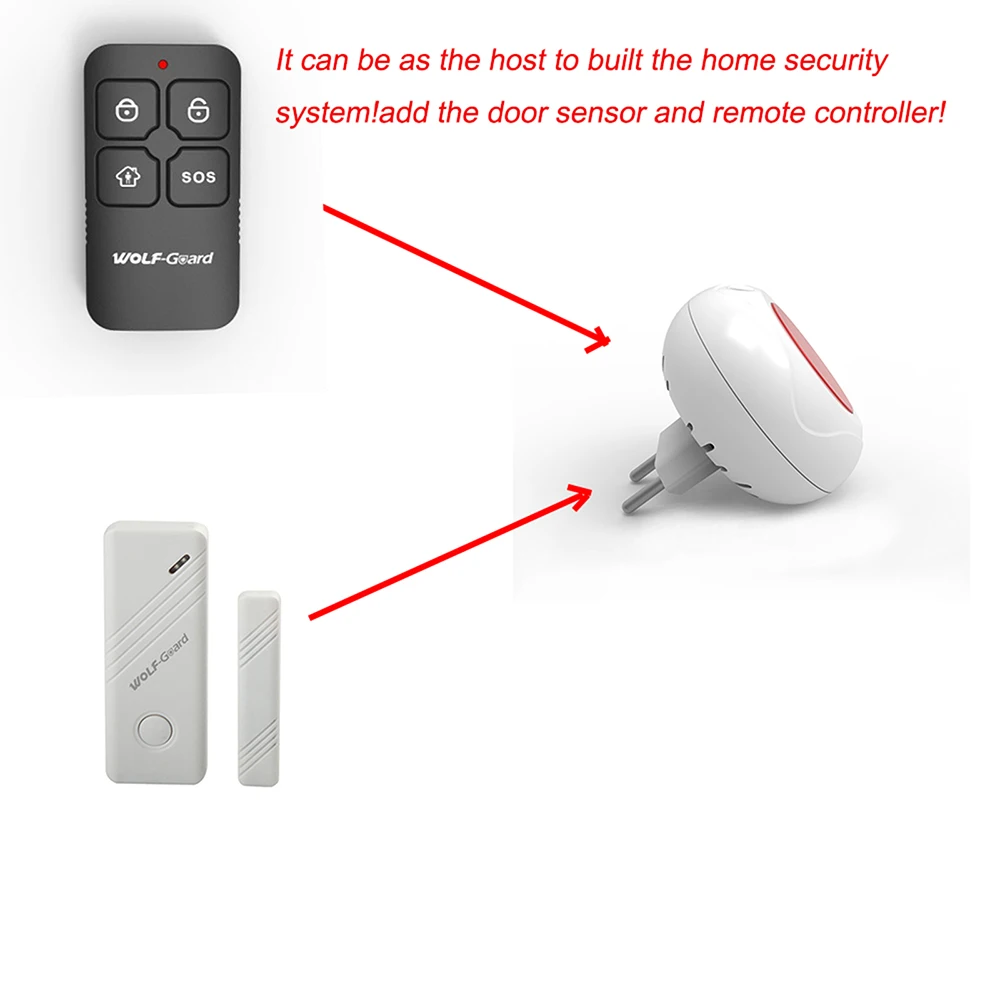Wolf-Guard JD-11 Wireless Home Security Alarm System DIY Kit Indoor LED Flashing Siren Motion Detector Burglar Alarm System Wolf-Guard JD-11 Wireless Home Security Alarm System DIY Kit Indoor LED Flashing Siren Motion Detector Burglar Alarm System
