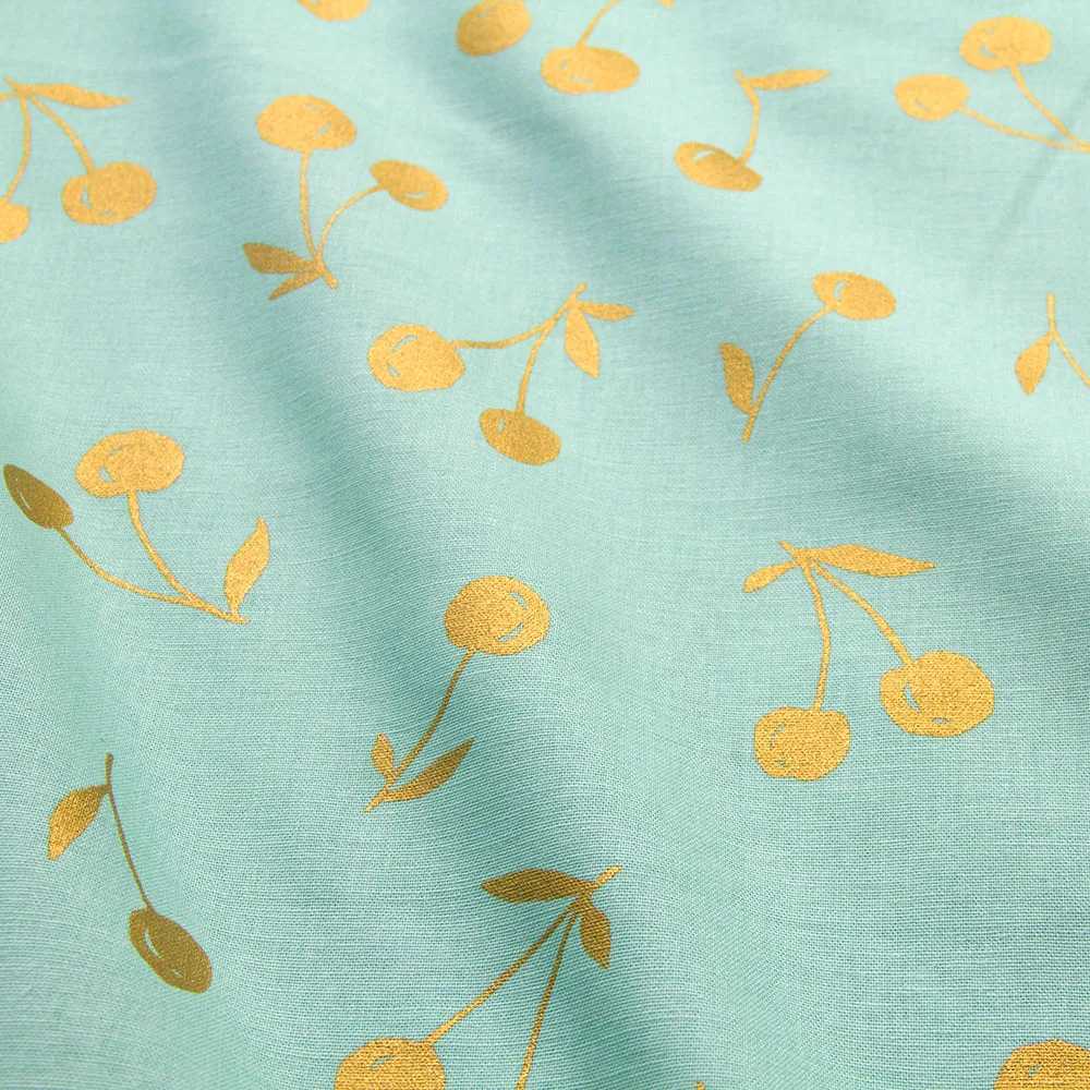 Полметра японская KOKKA хлопчатобумажная льняная ткань DIY Лоскутная Ткань Золотая вишня B