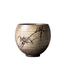 110 мл ручная работа грубая керамика чайная чашка японский стиль ретро керамический чайный набор кунг-фу пуэр мастер чайная чаша креативный домашний декор