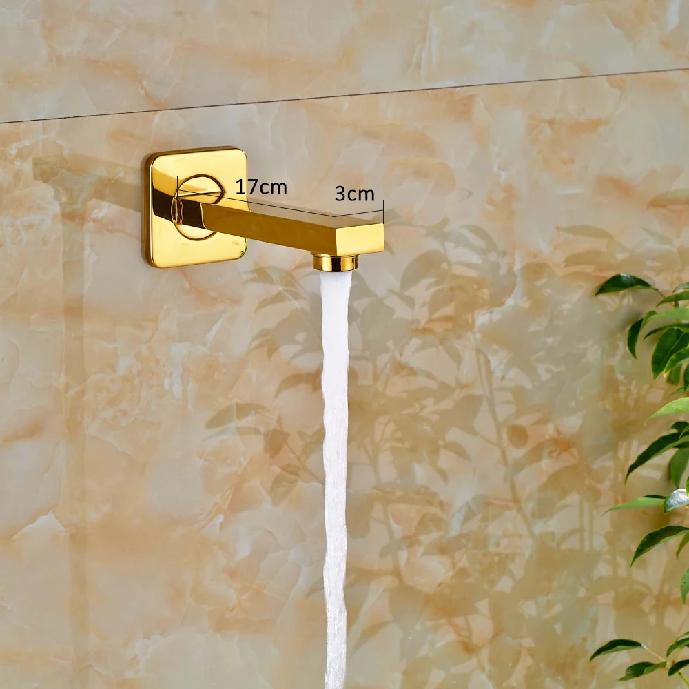 Quyanre золотые цифровой смесители для душа набор светодиодный осадков Насадки для душа Золотой 3-сторонний выход Цифровой температурный Дисплей смесителя излив на ванну душ