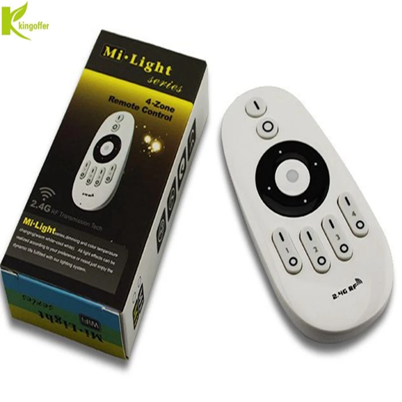 

Kingoffer Mi Light 2.4G RF 4 Zone Remote Controller Dual White& Brightness Dimmer for WW/CW Led Bulb / Single Color Led Strip