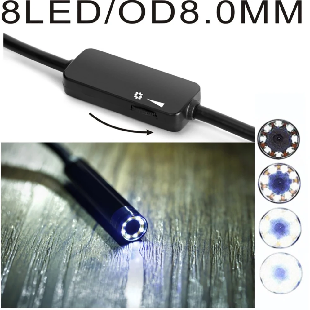 Chanseon 8mm Wifi Endoscope Camera IOS Endoscope For Iphone HD Mini Camera 720P Borescope Waterproof Camera Endoscopic Hard Tub