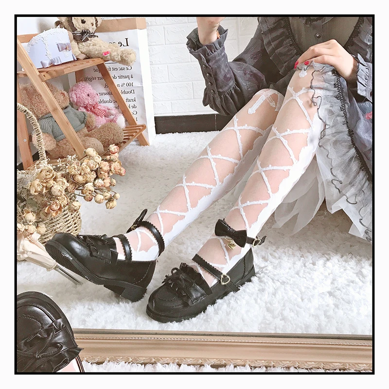 Гетры Лолита, женские летние тонкие носки до голени, женские носки в стиле Лолиты