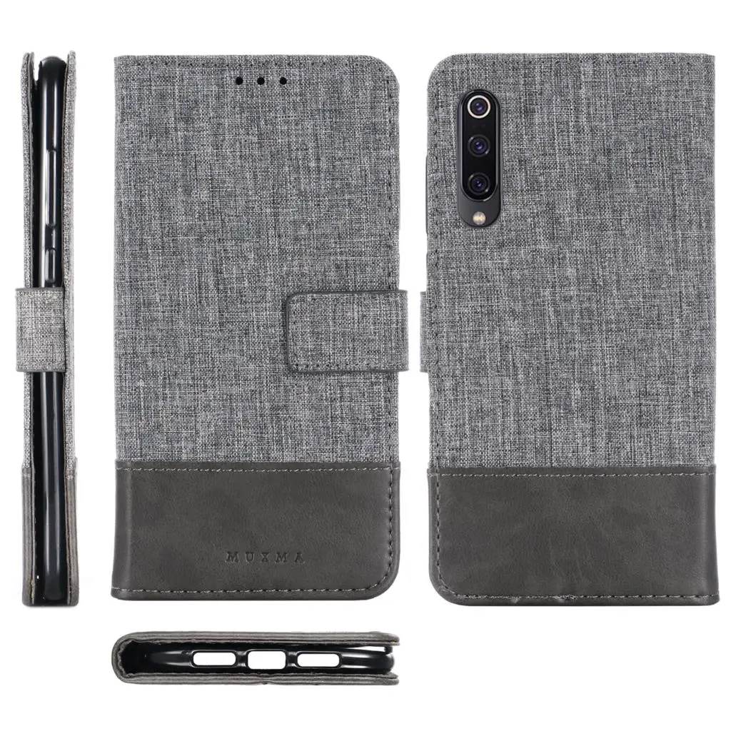

Muxma Case for Xiaomi 9 8 SE 6 6X 5S 5C Canvas Flip Leather Wallet Case For Redmi S2 4A 4X 5A 5 Plus 6A 6 Pro Note 7 Phone Bag