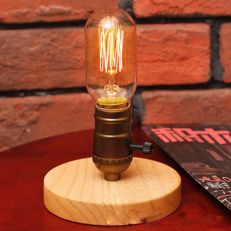 Modern iron nature wood bedside reading table Lamp E27 110V/220V Lights loft vintage desk lamp for study bedroom living room Modern iron nature wood bedside reading table Lamp E27 110V/220V Lights loft vintage desk lamp for study bedroom living room