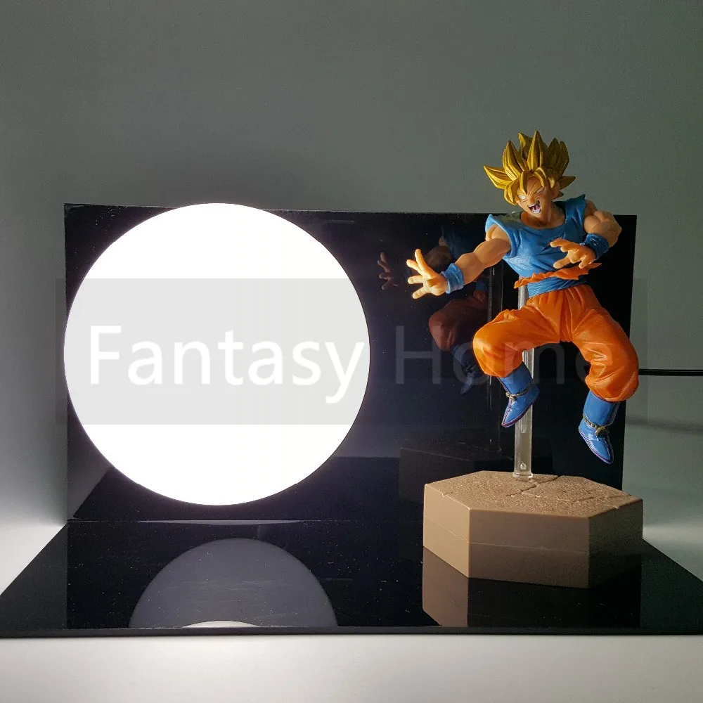 

Dragon Ball Z Action Figure Son Gokou Kamehameha DIY Display Toy 140MM DXF Dragonball Z Goku Figuras DBZ +Base +Bulb DIY40