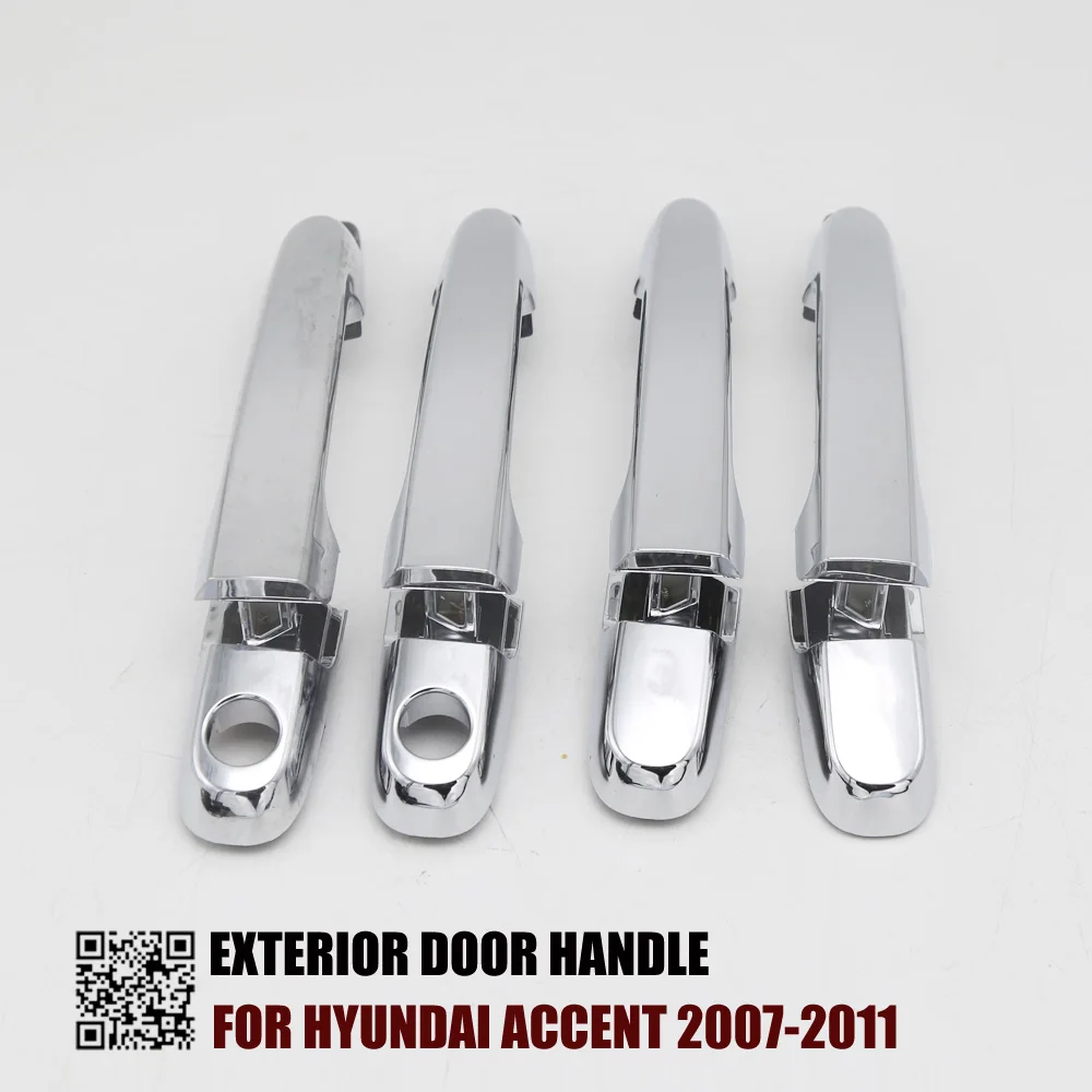 4PCS ONE SET EXTERIOR DOOR HANDLE CHROME FOR HYUNDAI ACCENT 2007 2011 RL83650 1E000 RR83660
