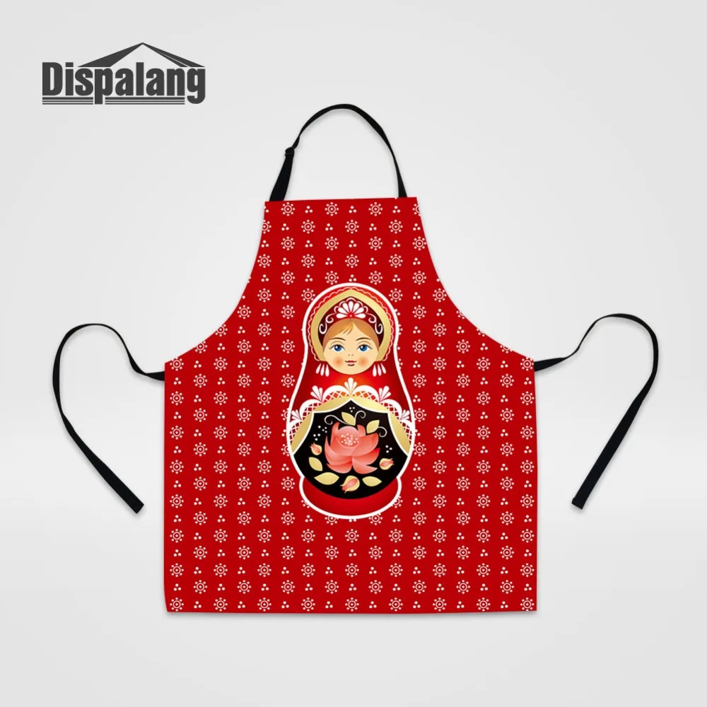 Dispalang Матрёшка Кухонный Фартук для женщин русская кукла и мужчин регулируемое
