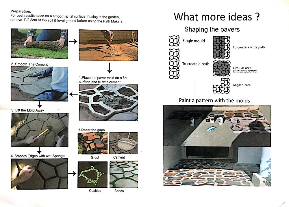 16 стилей Пластиковые цементные формы подъездные пути форма для производства брусчатки сад DIY инструмент бетона Шаговая форма