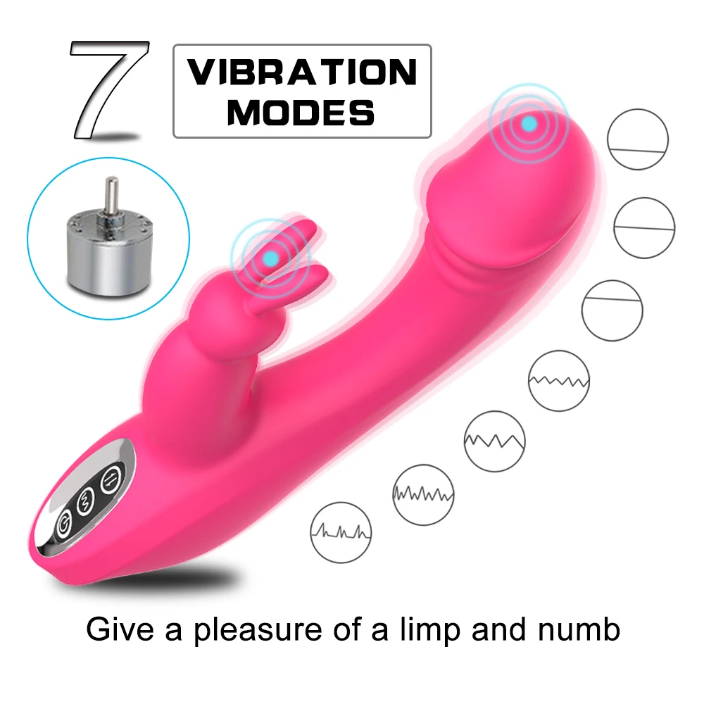 Вибратор G spot Кролик вибрирующий дилдо фаллоимитатор двойной двигатель клитор