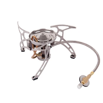 

New portable outdoor camping stainless steel split butane gas stove cooking powerful picnic grill 3000W fuel burner