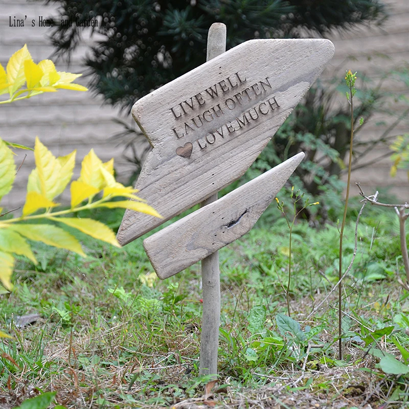 plug-in handmade old wood garden decor signs shabby style