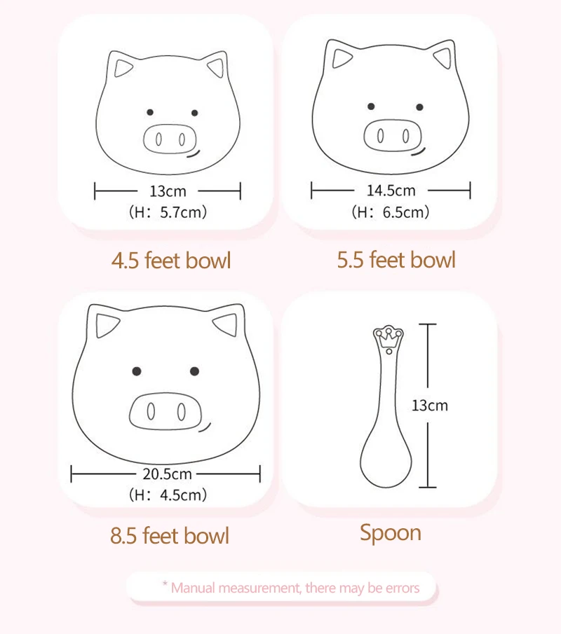Керамический столовый набор чаша набор 8,5 дюймов мультфильм свинья тарелка набор ramen чаша перегородка блюдо фарфоровая десертная тарелка и чаша