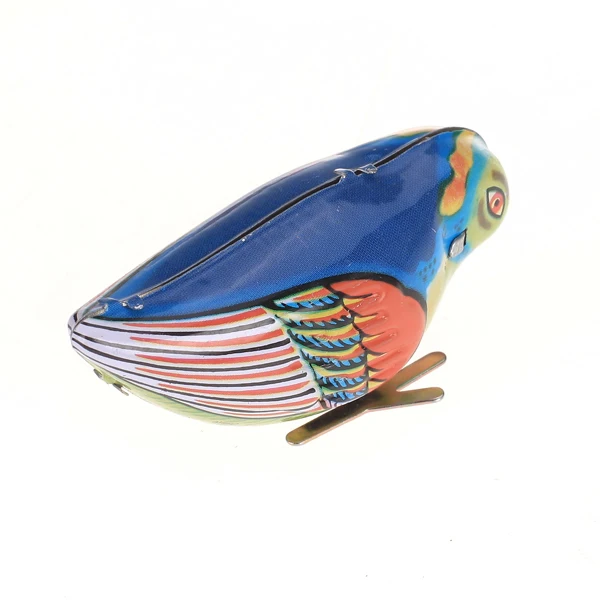 MagiDeal Retro Style Wind Up Blue Bird Collectible Toy Pecking Song for Kids Children Baby Great Gift